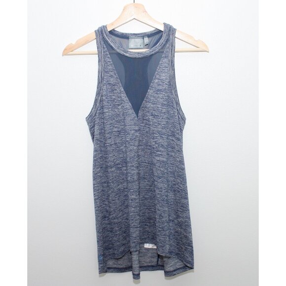 Athleta Womens Racerback Athletic Exercise Top XS Dark Blue and White - Picture 1 of 8